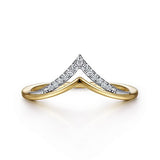 14K Y Gold 0.05cttw Diamond Chevron Ring - Walter Bauman Jewelers
