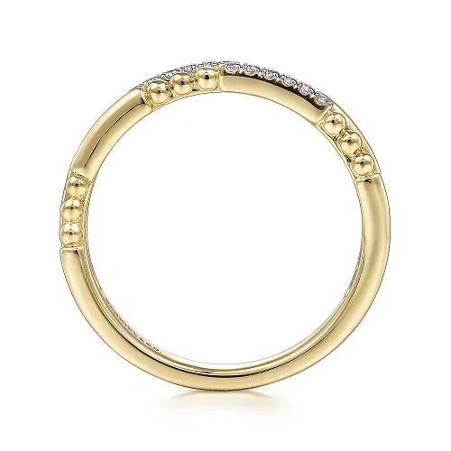 14K Y Gold 0.07ctw Double Diamond Ring - Walter Bauman Jewelers