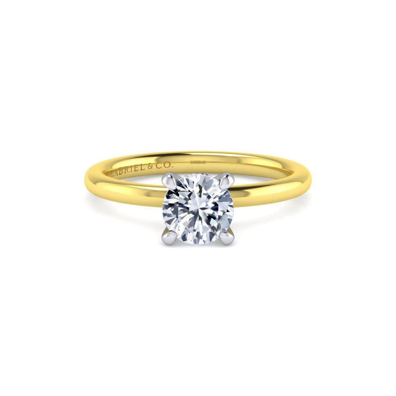 14K Y Gold 0.08cttw Diamond Engagement Ring Mounting - Walter Bauman Jewelers