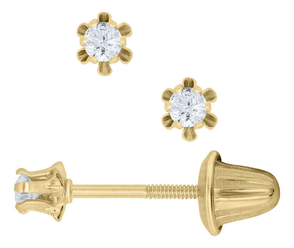 14K Y Gold 0.08ctw Diamond Baby Studs - Walter Bauman Jewelers
