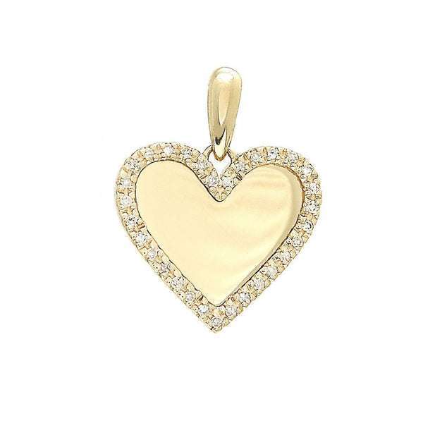 14K Y Gold 0.09cttw Diamond Heart Pendant - Walter Bauman Jewelers