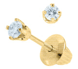 14K Y Gold 0.10ctw Diamond 4 Prong Baby Studs - Walter Bauman Jewelers