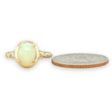 14K Y Gold 0.11ctw Diamonds and 1.00ct Opal Ring - Walter Bauman Jewelers