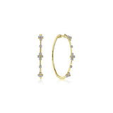 14K Y Gold 0.13ctw Cluster Diamond Hoop Earrings - Walter Bauman Jewelers