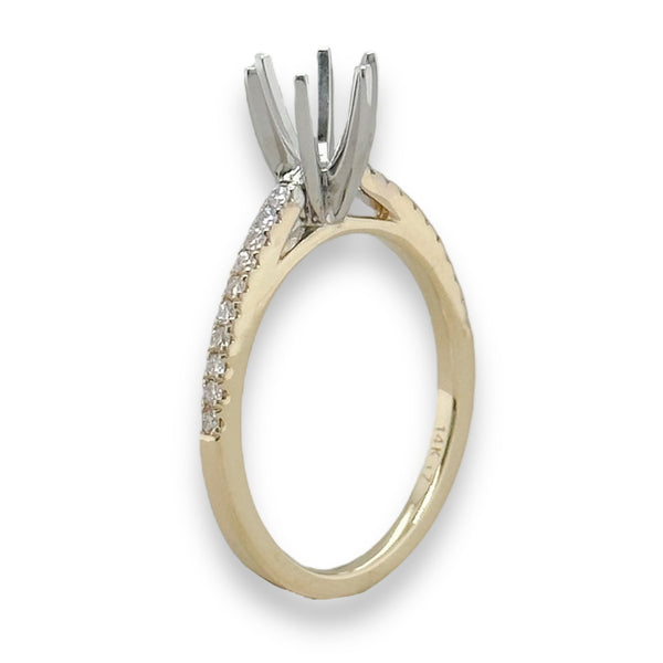 14K Y Gold 0.15cttw H/SI1-2 Diamond Engagement Ring Mounting - Walter Bauman Jewelers