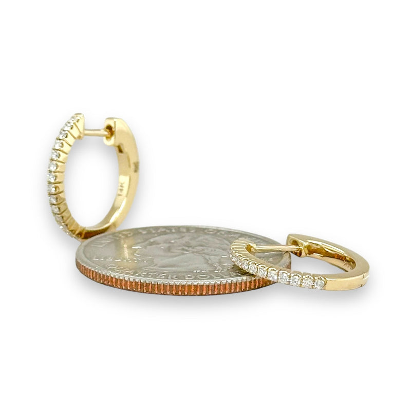 14K Y Gold 0.15ctw Diamond Hoop - Walter Bauman Jewelers
