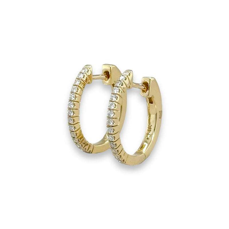 14K Y Gold 0.15ctw Diamond Hoop - Walter Bauman Jewelers