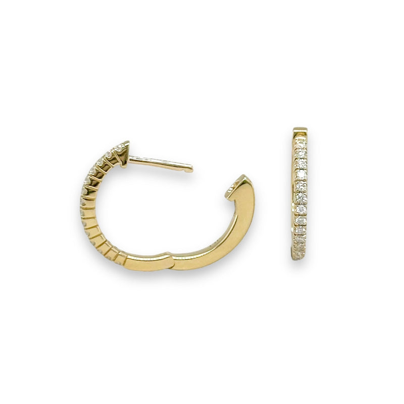 14K Y Gold 0.15ctw Diamond Hoop - Walter Bauman Jewelers