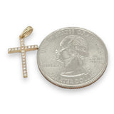 14K Y Gold 0.15ctw G/SI1 Small Diamond Cross - Walter Bauman Jewelers