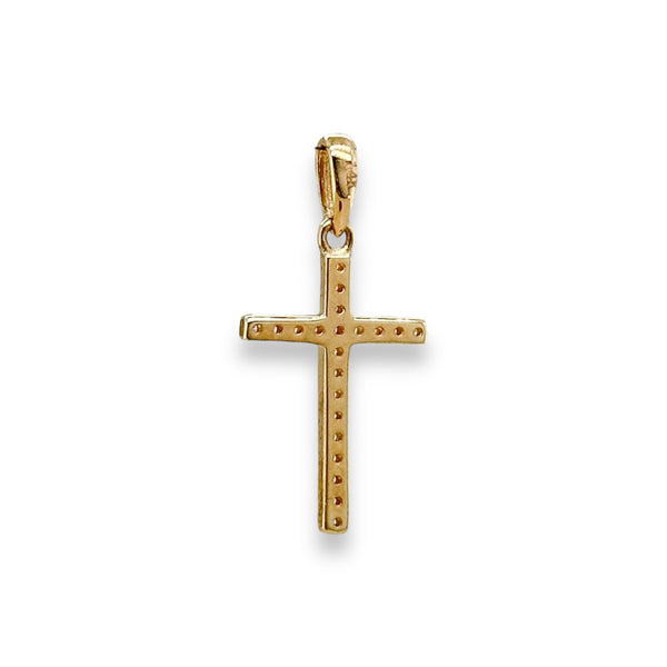14K Y Gold 0.15ctw G/SI1 Small Diamond Cross - Walter Bauman Jewelers