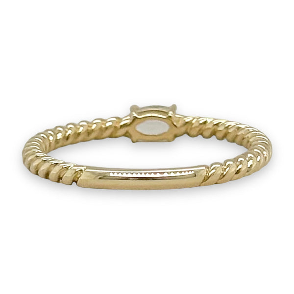 14K Y Gold 0.16ct Moonstone Rope Design Ring - Walter Bauman Jewelers