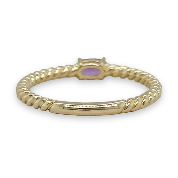 14K Y Gold 0.17ct Amethyst Rope Design Ring - Walter Bauman Jewelers