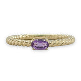 14K Y Gold 0.17ct Amethyst Rope Design Ring - Walter Bauman Jewelers