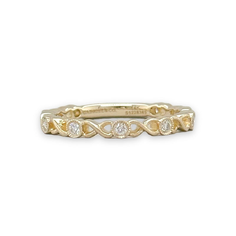 14K Y Gold 0.17cttw Figure 8 Diamond Stack Ring - Walter Bauman Jewelers