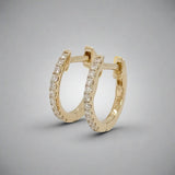 14K Y Gold 0.17ctw Diamond Hoop Earrings - Walter Bauman Jewelers