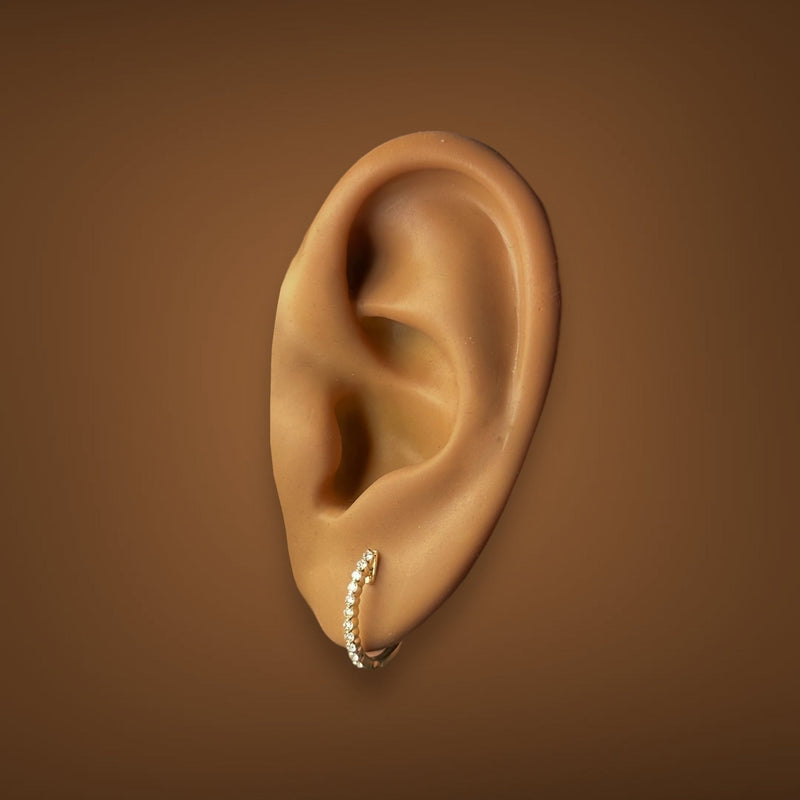 14K Y Gold 0.17ctw Diamond Hoop Earrings - Walter Bauman Jewelers