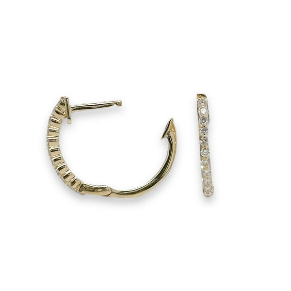 14K Y Gold 0.17ctw Diamond Hoop Earrings - Walter Bauman Jewelers