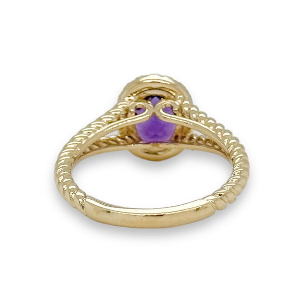 14K Y Gold 0.17ctw Diamonds and 1.10ctw Amethyst Ring - Walter Bauman Jewelers