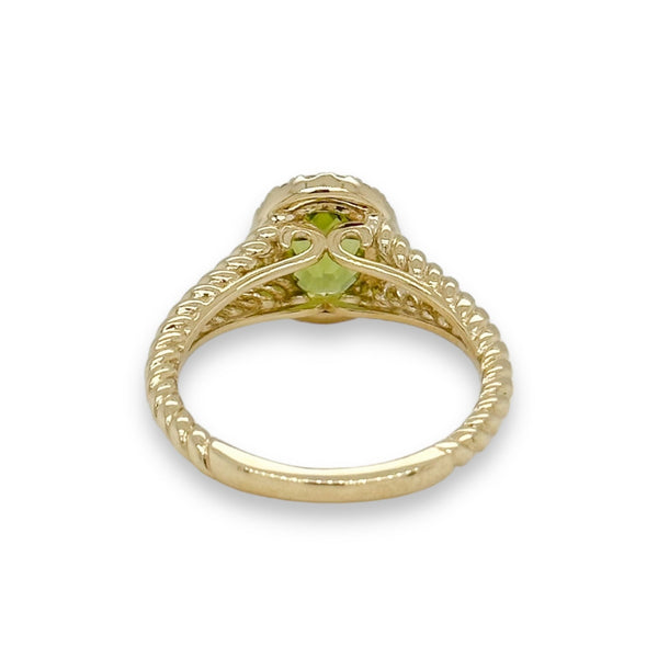 14K Y Gold 0.17ctw Diamonds and 1.35ctw Peridot Ring - Walter Bauman Jewelers