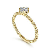 14K Y Gold 0.19cttw SI2/G Diamond Diamond Cluster Clover Ring - Walter Bauman Jewelers