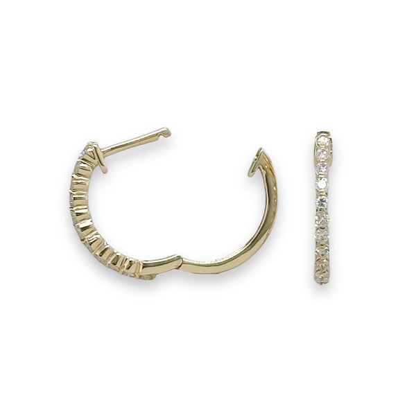 14K Y Gold 0.20ctw Diamond Hoop Earrings - Walter Bauman Jewelers