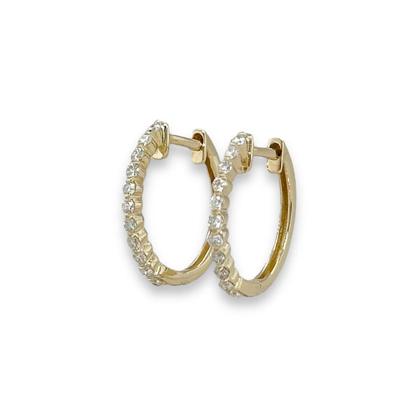 14K Y Gold 0.20ctw Diamond Hoop Earrings - Walter Bauman Jewelers