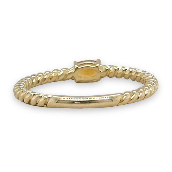 14K Y Gold 0.21ct Citrine Rope Design Ring - Walter Bauman Jewelers