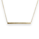 14K Y Gold 0.22cttw 38mm Diamond Bar Necklace - Walter Bauman Jewelers
