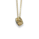 14K Y Gold 0.22cttw F-G/SI1 Diamond and 0.32cttw Oval Sapphire Pendant - Walter Bauman Jewelers