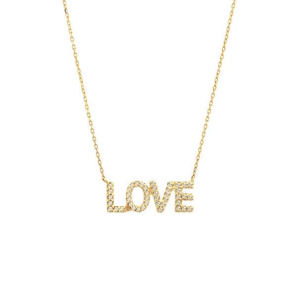 14K Y Gold 0.22ctw 'LOVE' Diamond Pendant - Walter Bauman Jewelers