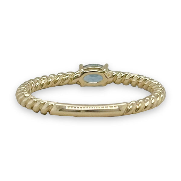 14K Y Gold 0.23ct Aqua Rope Design Ring - Walter Bauman Jewelers