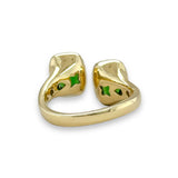 14K Y Gold 0.23ctw Diamond and 2.40ctw Tsavorite Ring - Walter Bauman Jewelers