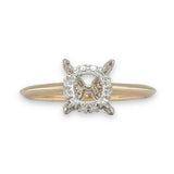 14K Y Gold 0.24cttw Hidden Halo Diamond Mounting - Walter Bauman Jewelers