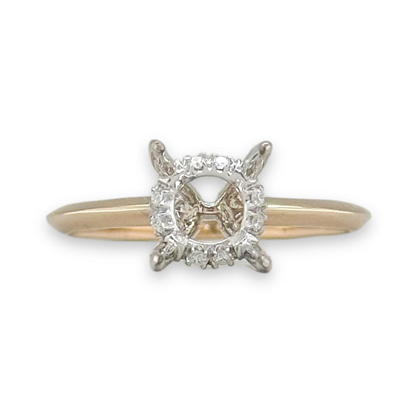 14K Y Gold 0.24cttw Hidden Halo Diamond Mounting - Walter Bauman Jewelers