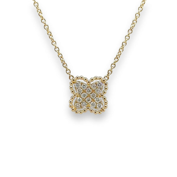 14K Y Gold 0.24ctw H/SI1 Diamond Clover Pendant - Walter Bauman Jewelers