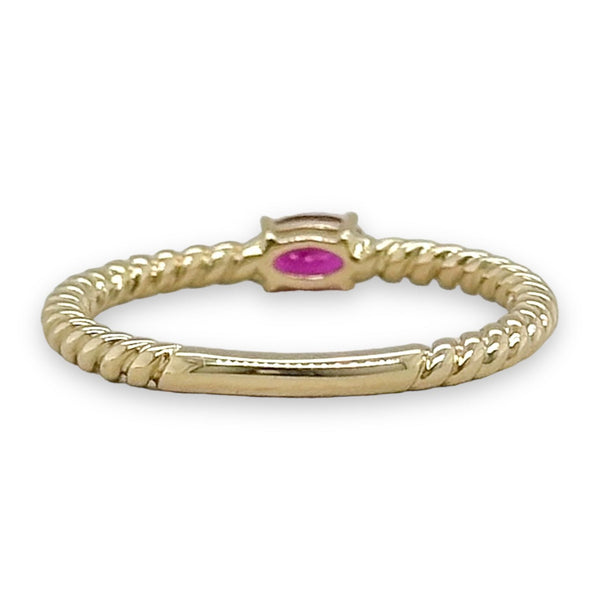 14K Y Gold 0.25ct Ruby Rope Design Ring - Walter Bauman Jewelers