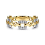 14K Y Gold 0.25cttw Chain Link Ring - Walter Bauman Jewelers