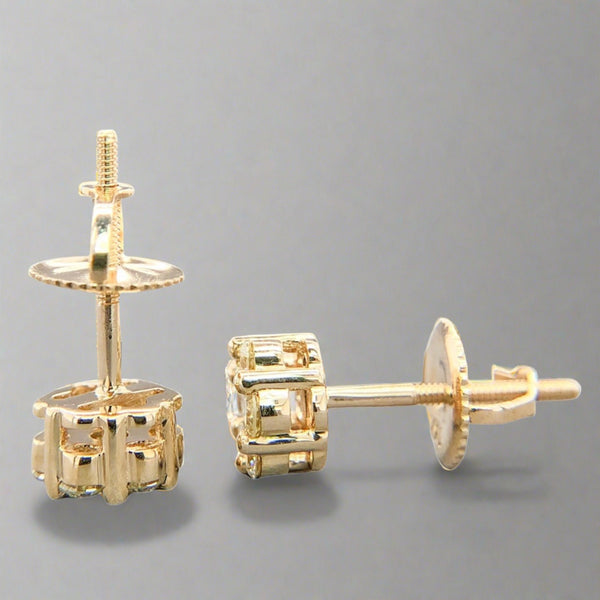 14K Y Gold 0.25cttw Diamond Cluster Earrings - Walter Bauman Jewelers