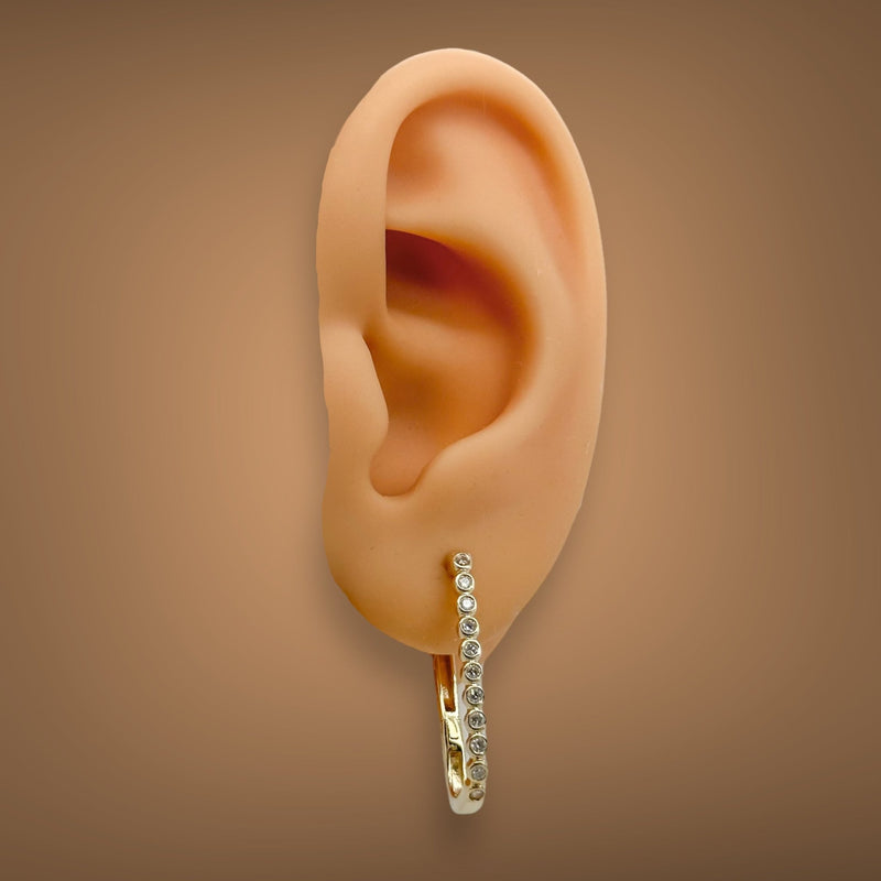 14K Y Gold 0.25cttw H/SI2 Diamond Hoop Earrings - Walter Bauman Jewelers