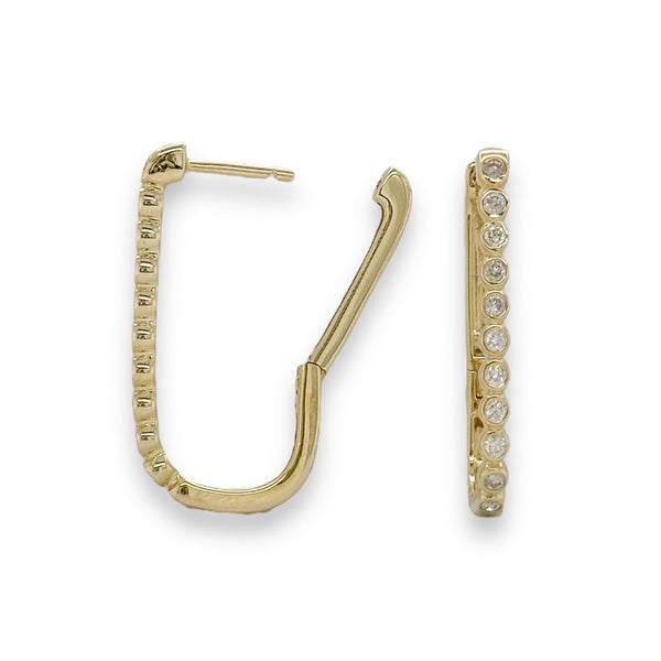 14K Y Gold 0.25cttw H/SI2 Diamond Hoop Earrings - Walter Bauman Jewelers