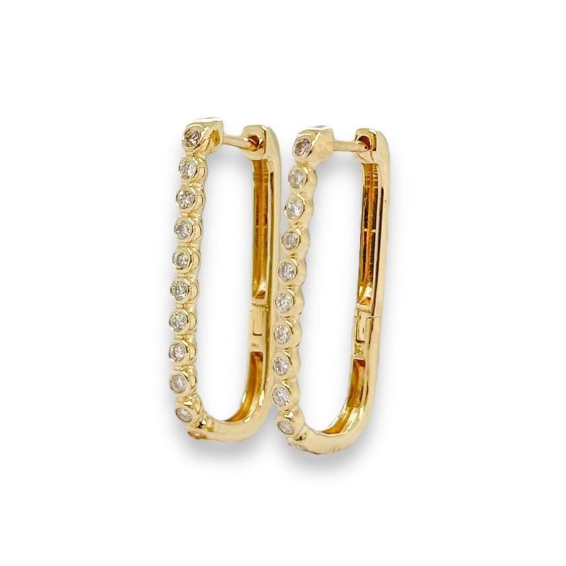 14K Y Gold 0.25cttw H/SI2 Diamond Hoop Earrings - Walter Bauman Jewelers