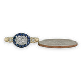 14K Y Gold 0.25cttw Sapphire and 0.30cttw G/SI1 Diamond Ring - Walter Bauman Jewelers