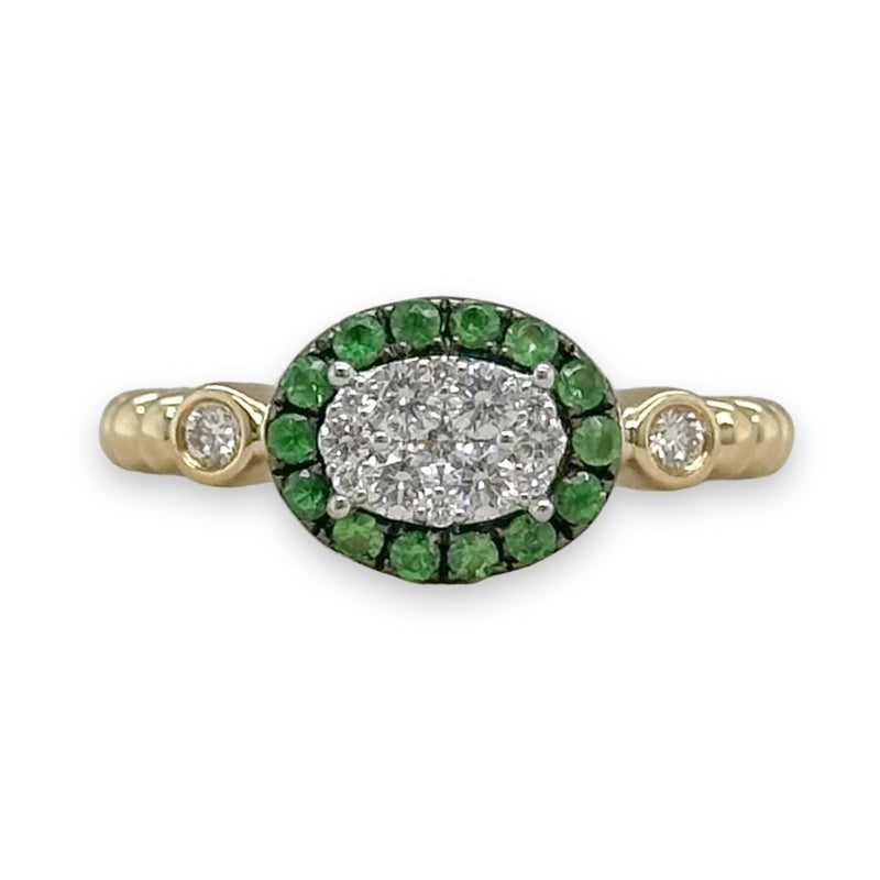 14K Y Gold 0.25cttw Zircon and 0.30cttw G/SI1 Diamond Ring - Walter Bauman Jewelers