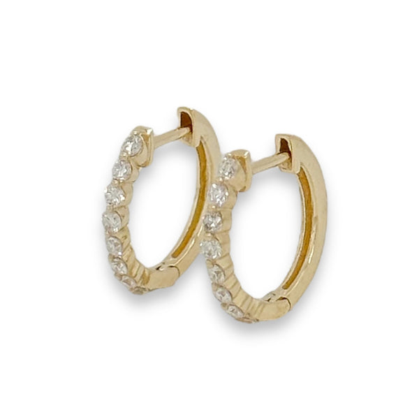 14K Y Gold 0.25ctw Diamond Hoop Earrings - Walter Bauman Jewelers