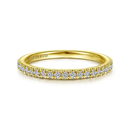 14K Y Gold 0.25ctw French Pave Diamond Band - Walter Bauman Jewelers