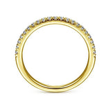 14K Y Gold 0.25ctw French Pave Diamond Band - Walter Bauman Jewelers