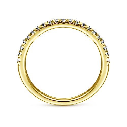 14K Y Gold 0.25ctw French Pave Diamond Band - Walter Bauman Jewelers