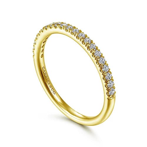 14K Y Gold 0.25ctw French Pave Diamond Band - Walter Bauman Jewelers