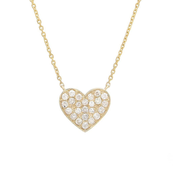 14K Y Gold 0.25ctw Pave Heart Pendant - Walter Bauman Jewelers