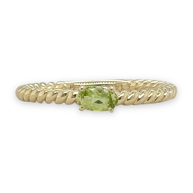 14K Y Gold 0.30ct Peridot Rope Design Ring - Walter Bauman Jewelers